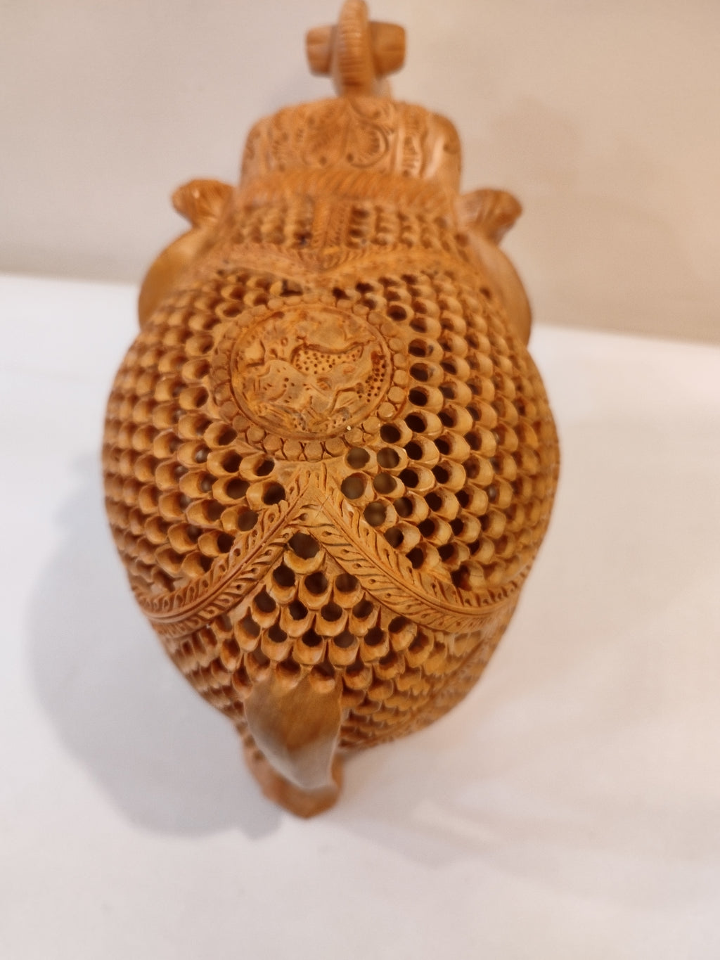 Handcrafted kadam wood beautifully carved elephant statue-8 inches: strength faith