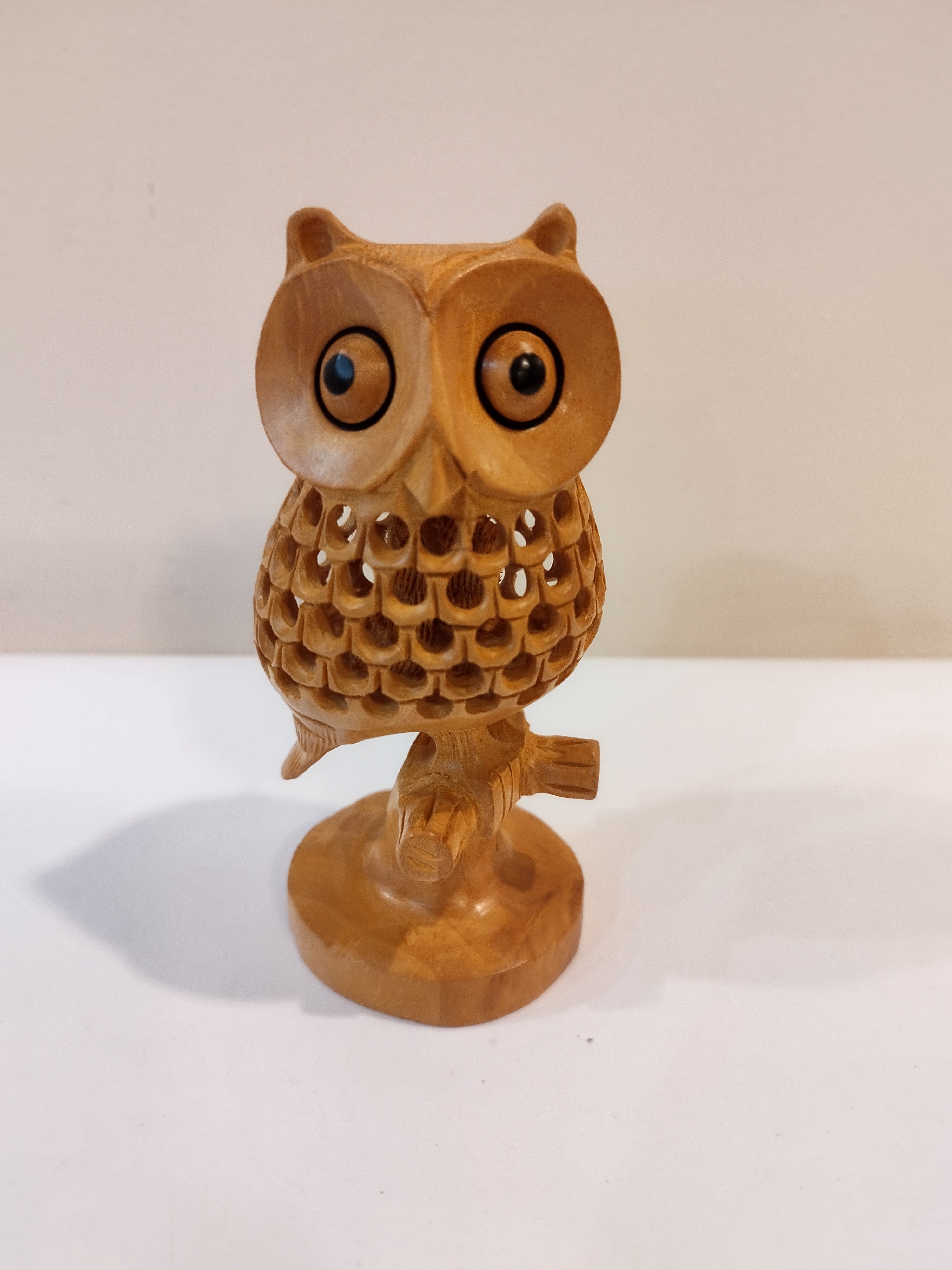 Handcrafted Kadam Wood Owl Statue - Maa Laxmi Carrier - 5 Inch
