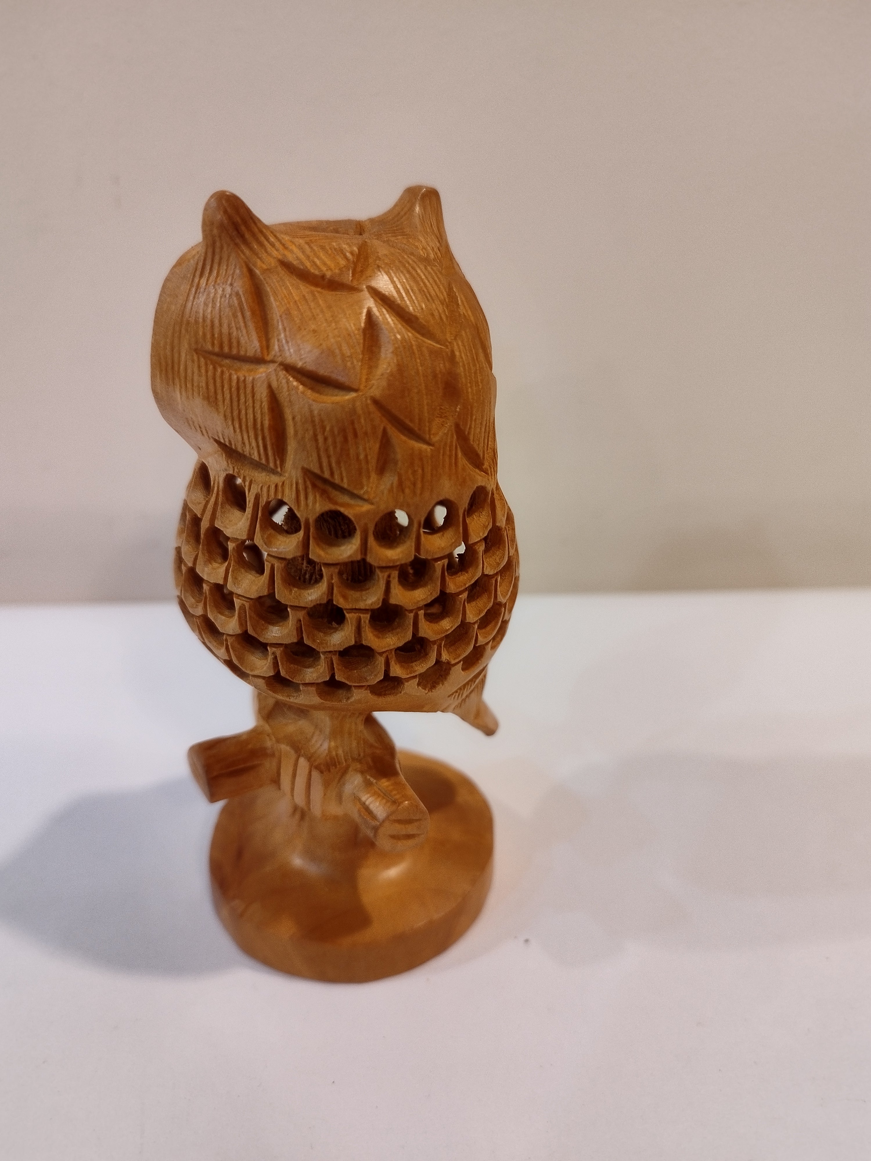 Handcrafted Kadam Wood Owl Statue - Maa Laxmi Carrier - 5 Inch