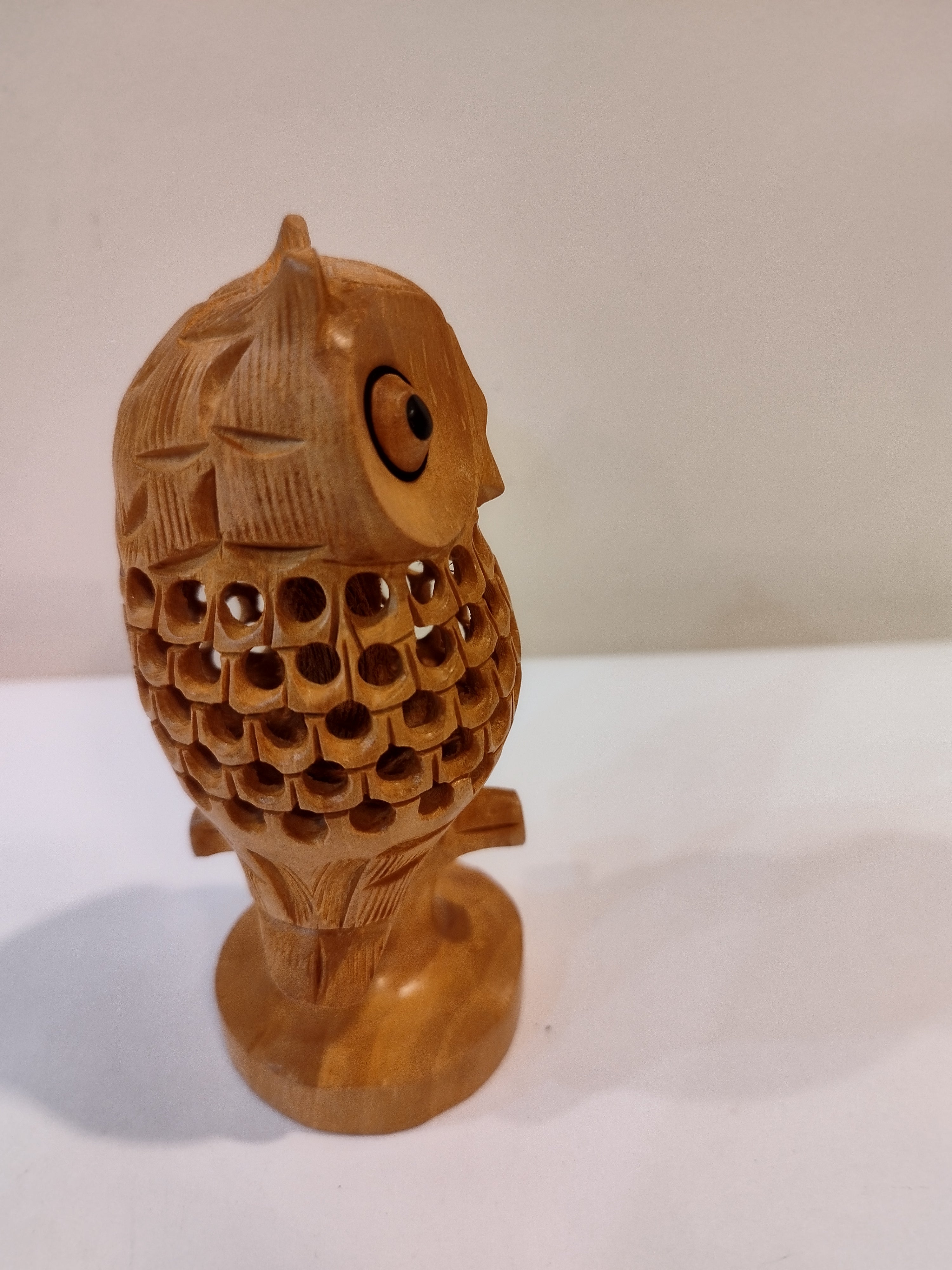 Handcrafted Kadam Wood Owl Statue - Maa Laxmi Carrier - 5 Inch