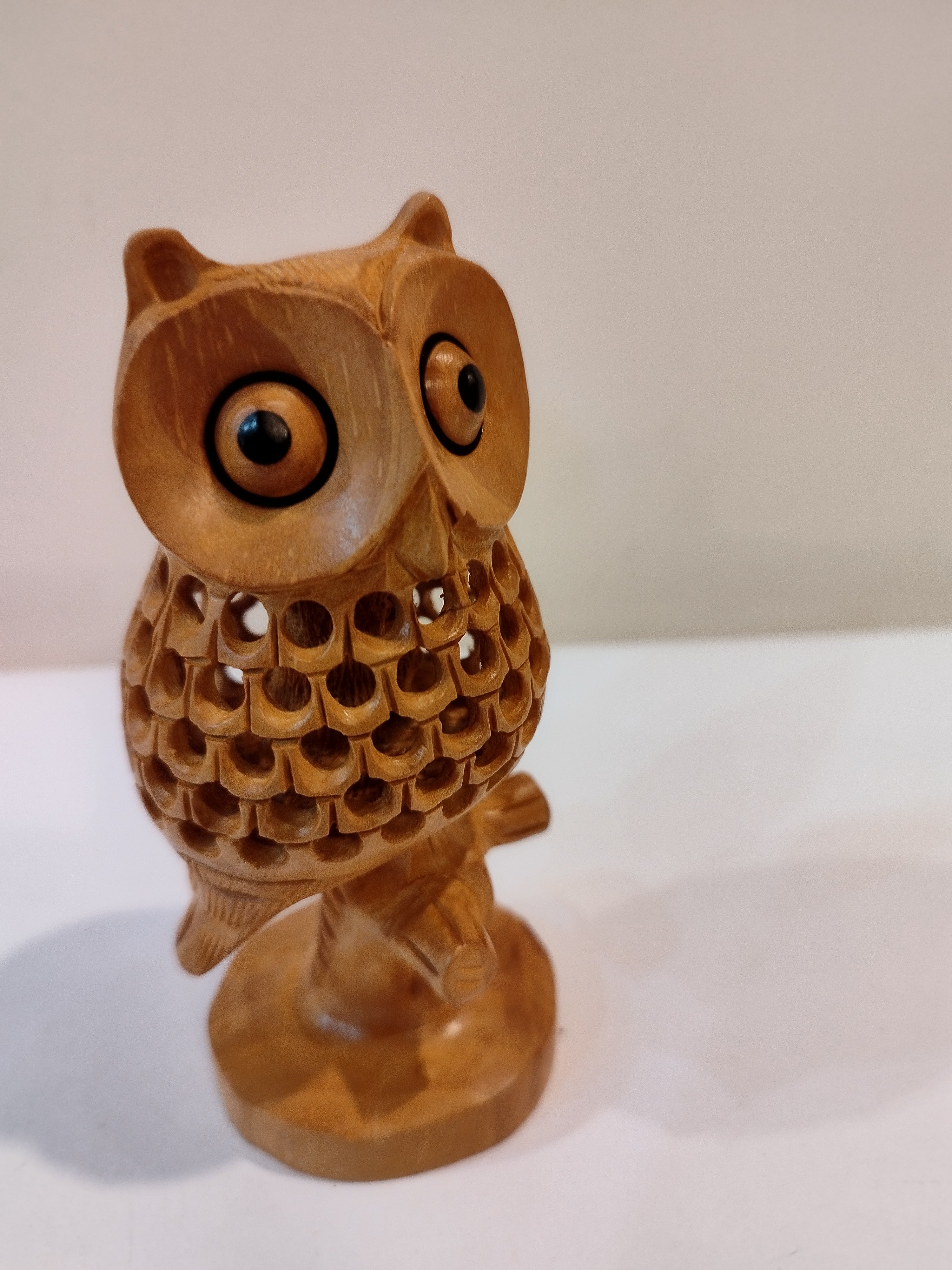 Handcrafted Kadam Wood Owl Statue - Maa Laxmi Carrier - 5 Inch