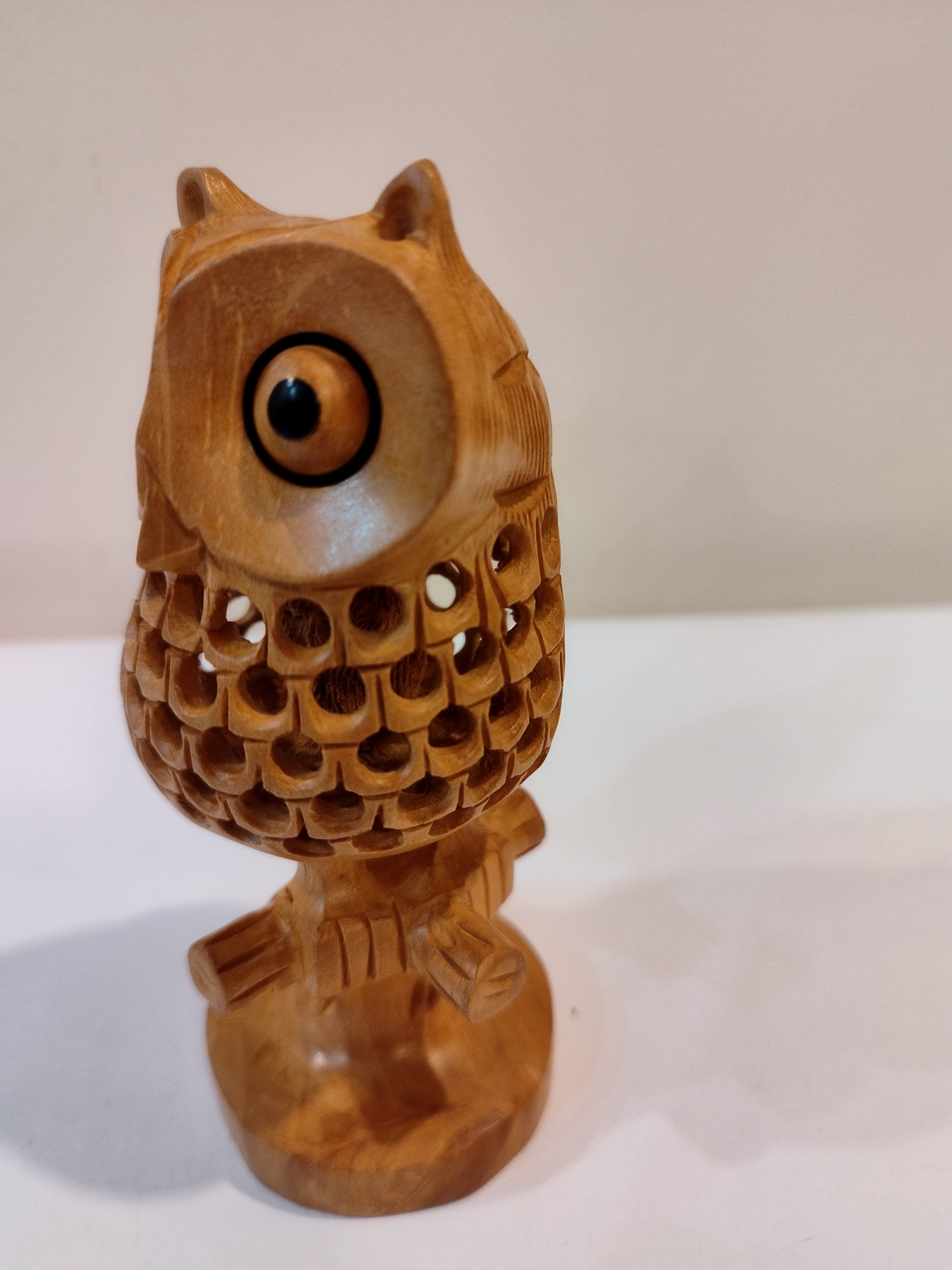 Handcrafted Kadam Wood Owl Statue - Maa Laxmi Carrier - 5 Inch