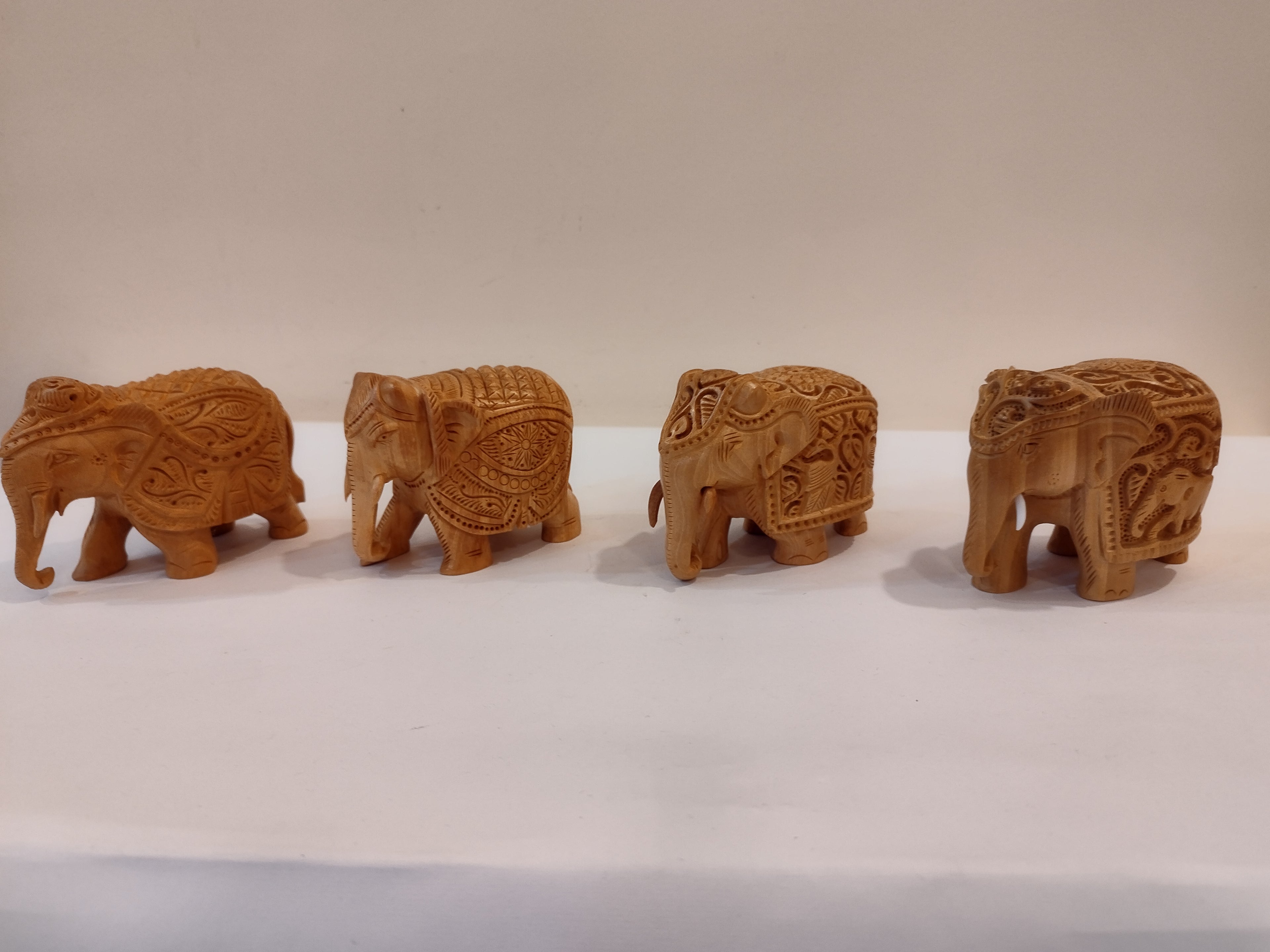 Handcrafted Kadam Wood Elephant in different Figurine (Any one piece Spiritual Decor