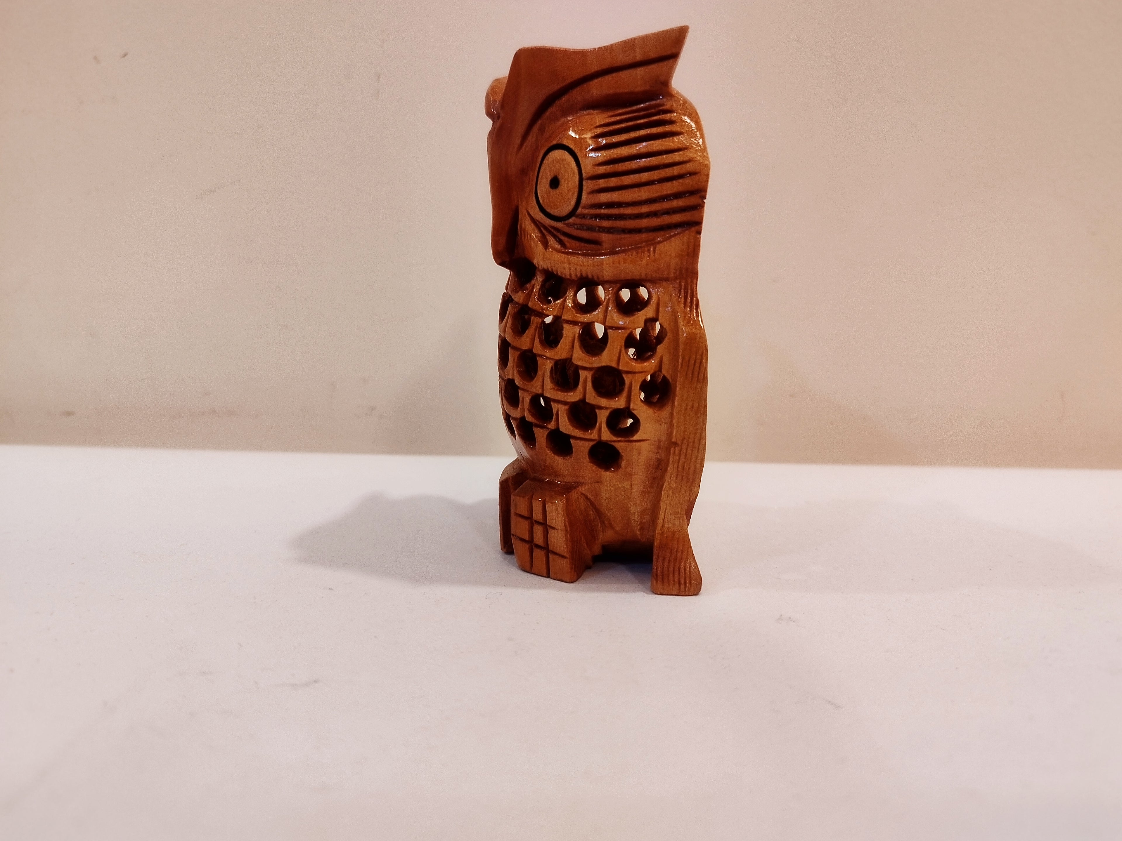 An owl one piece, mother and baby onyx inlay- 3 Inches
