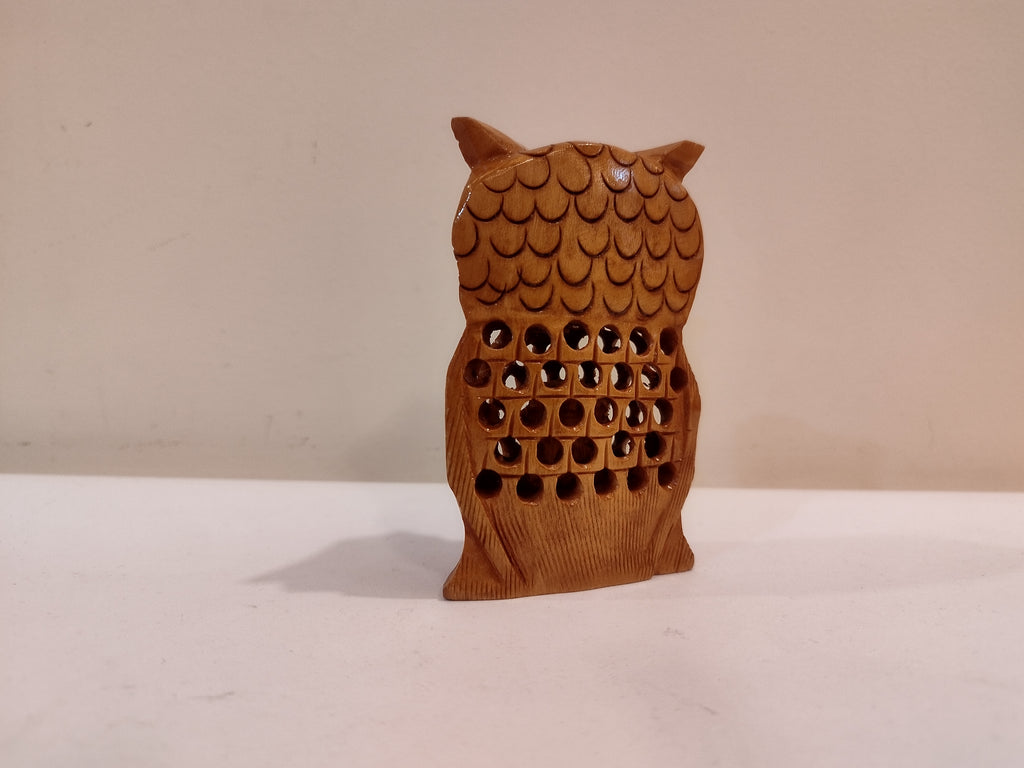 An owl one piece, mother and baby onyx inlay- 3 Inches