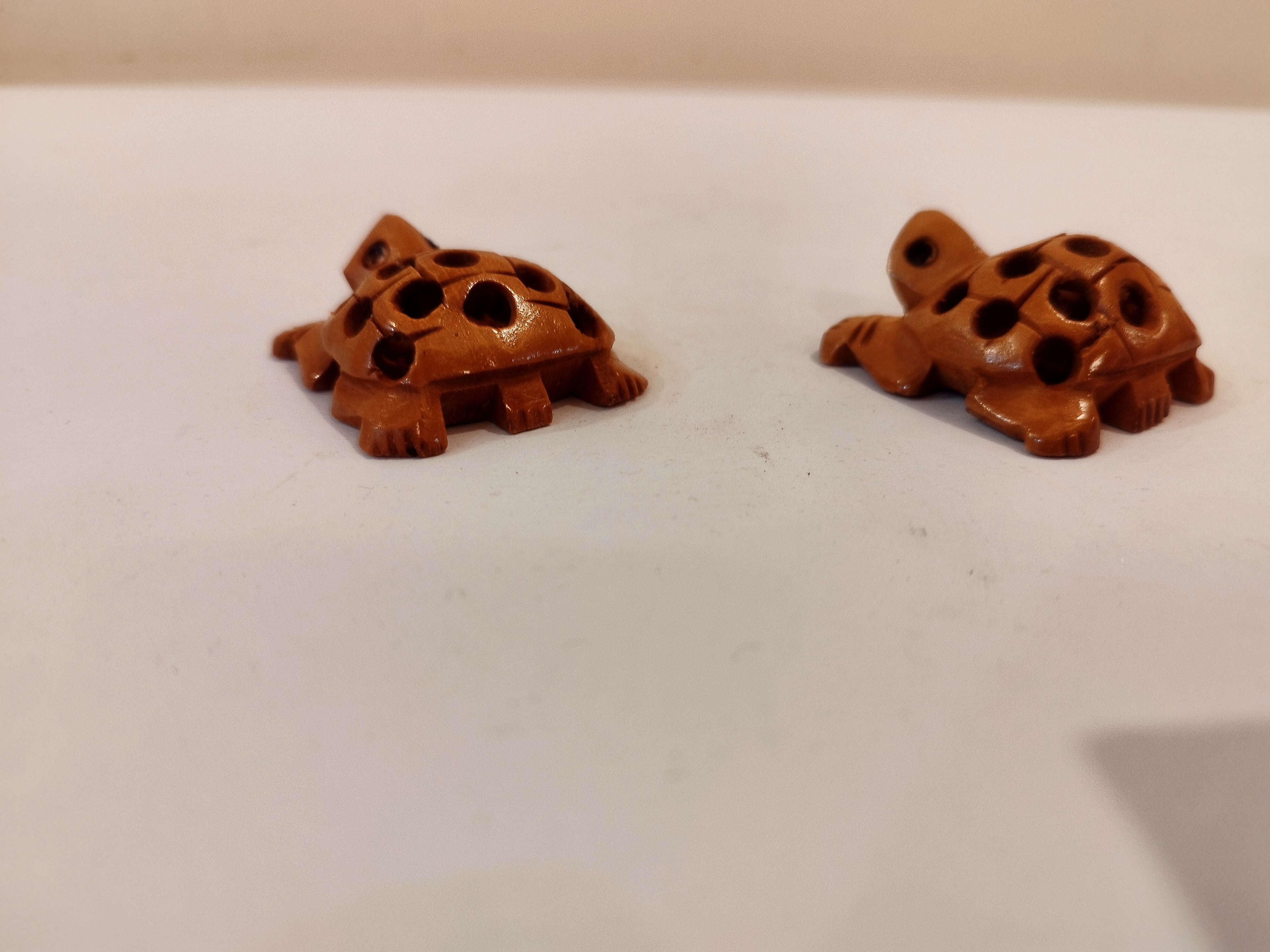 Handcrafted Kadam Wood Tortoise pair in net design Spiritual Decor