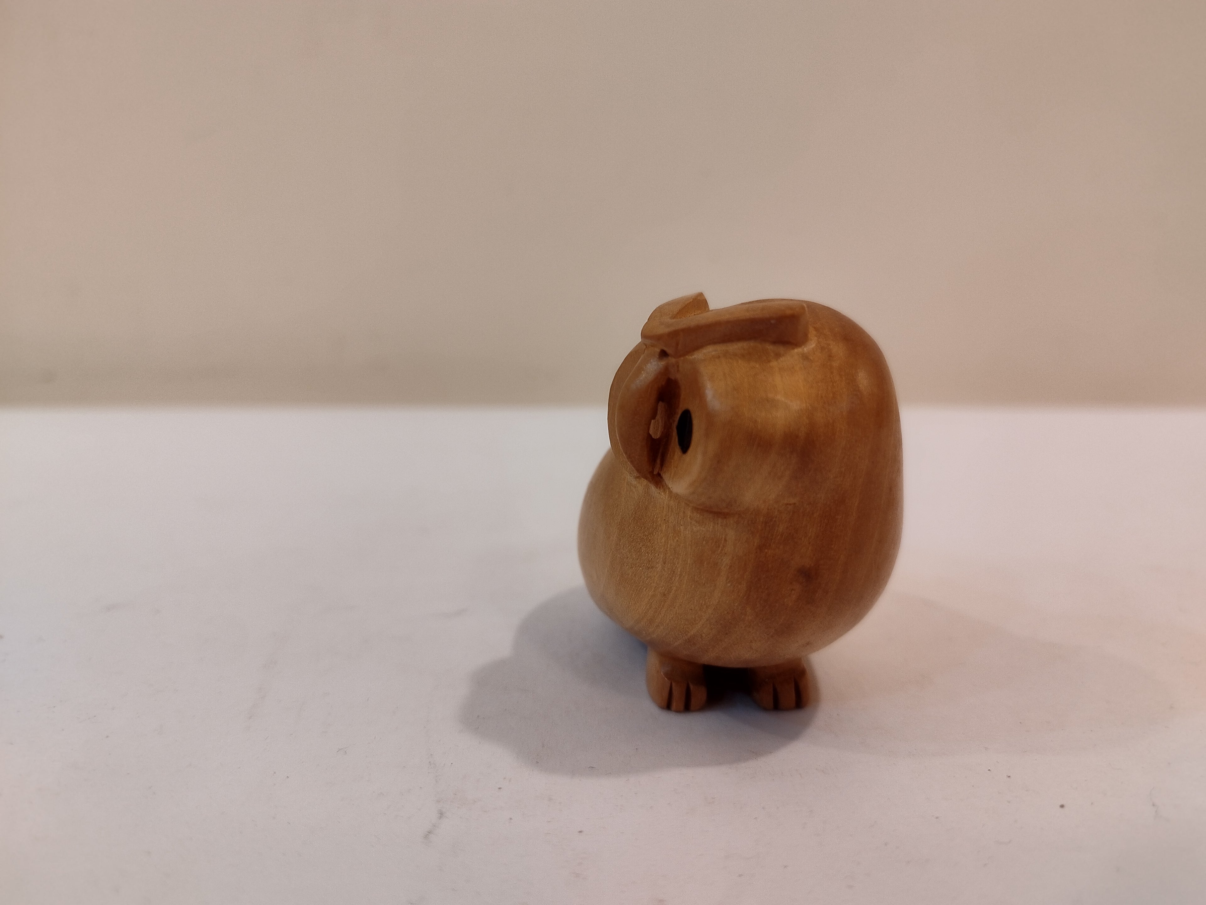Handcrafted Kadam Wood Owl Figurine-3 Inches: Spiritual Decor, Prosperity Gift