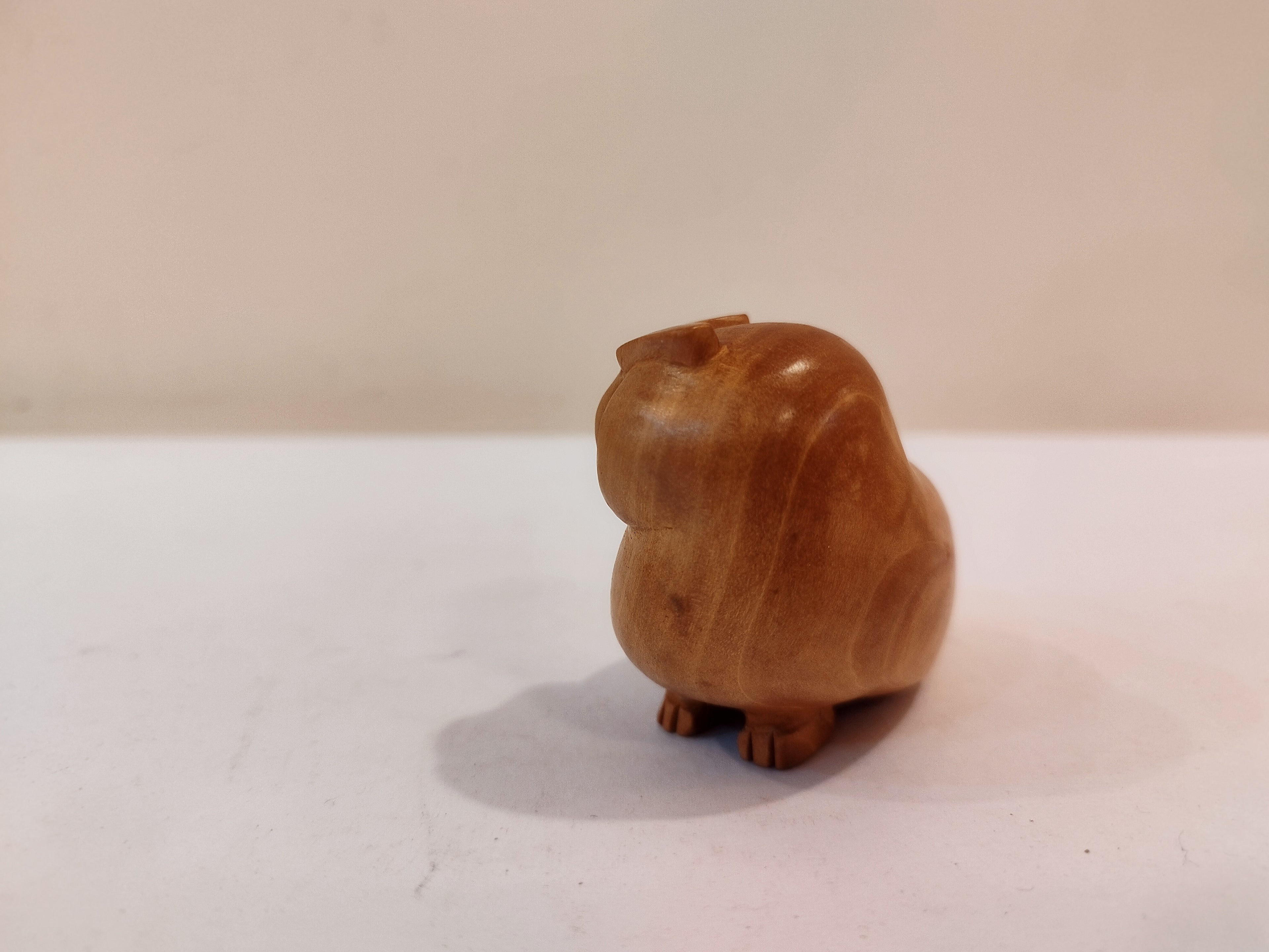 Handcrafted Kadam Wood Owl Figurine-3 Inches: Spiritual Decor, Prosperity Gift