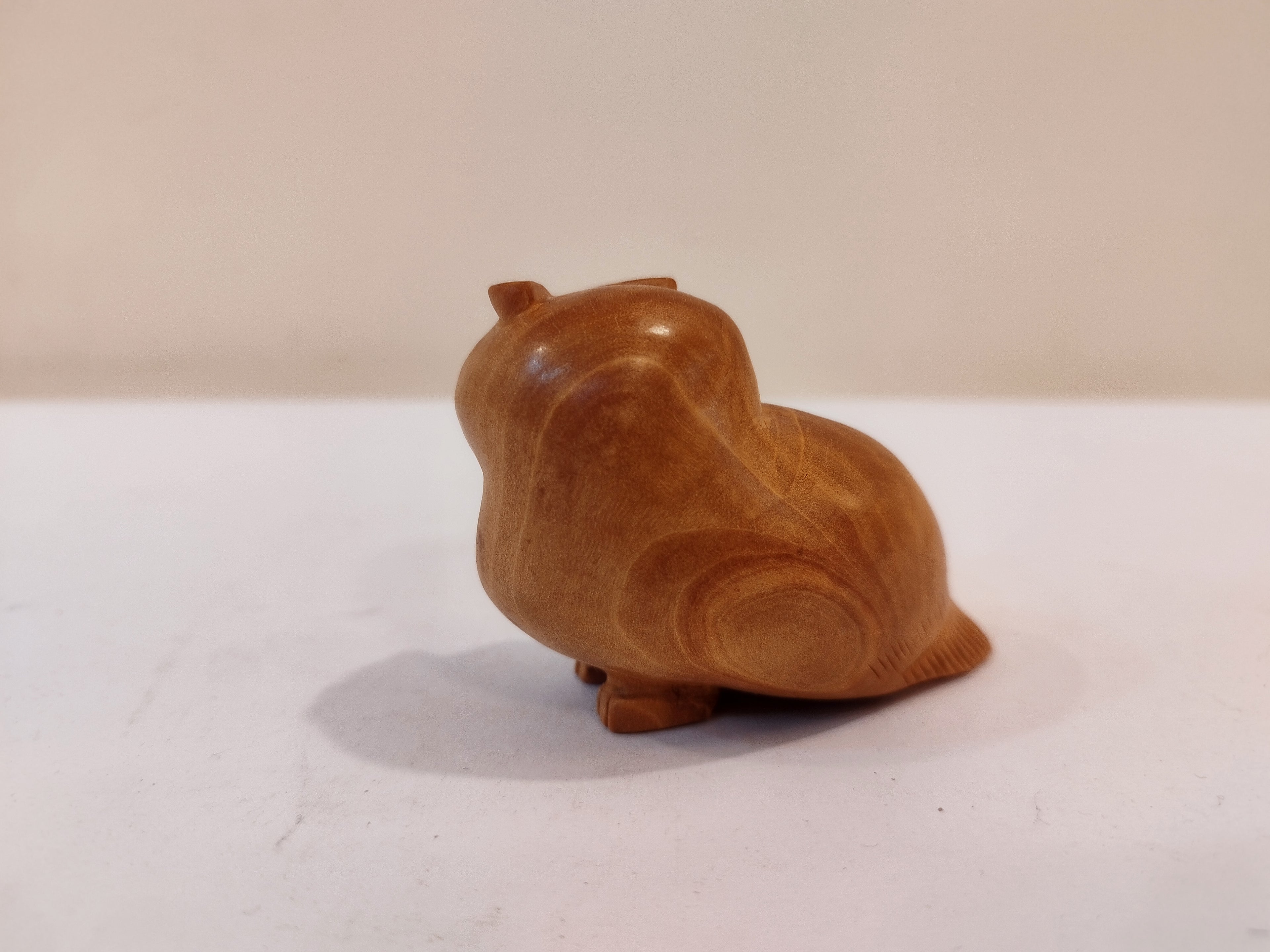 Handcrafted Kadam Wood Owl Figurine-3 Inches: Spiritual Decor, Prosperity Gift