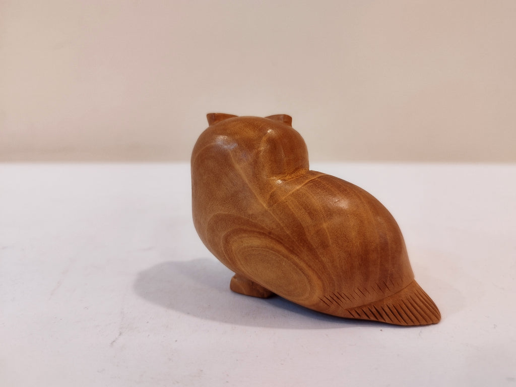 Handcrafted Kadam Wood Owl Figurine-3 Inches: Spiritual Decor, Prosperity Gift