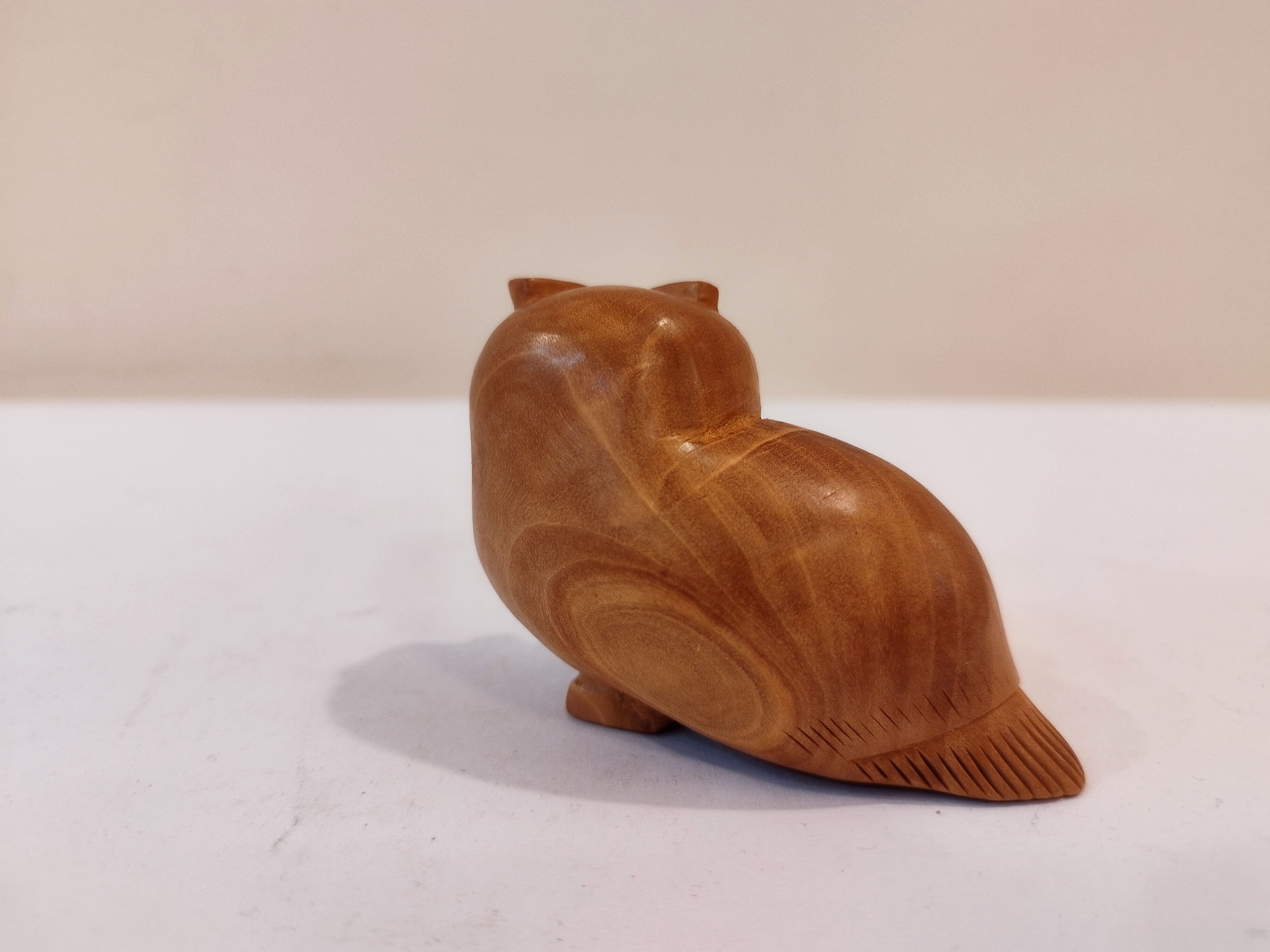 Handcrafted Kadam Wood Owl Figurine-3 Inches: Spiritual Decor, Prosperity Gift