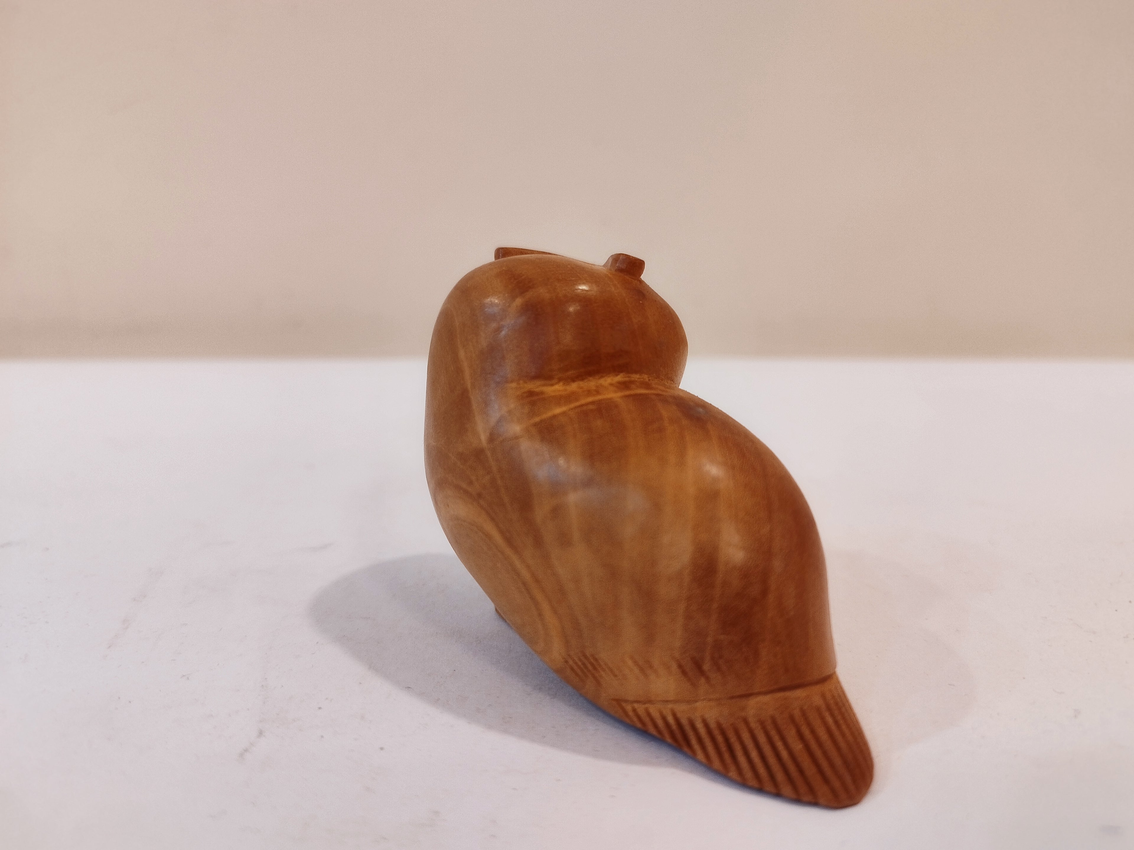 Handcrafted Kadam Wood Owl Figurine-3 Inches: Spiritual Decor, Prosperity Gift