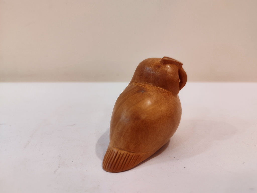 Handcrafted Kadam Wood Owl Figurine-3 Inches: Spiritual Decor, Prosperity Gift