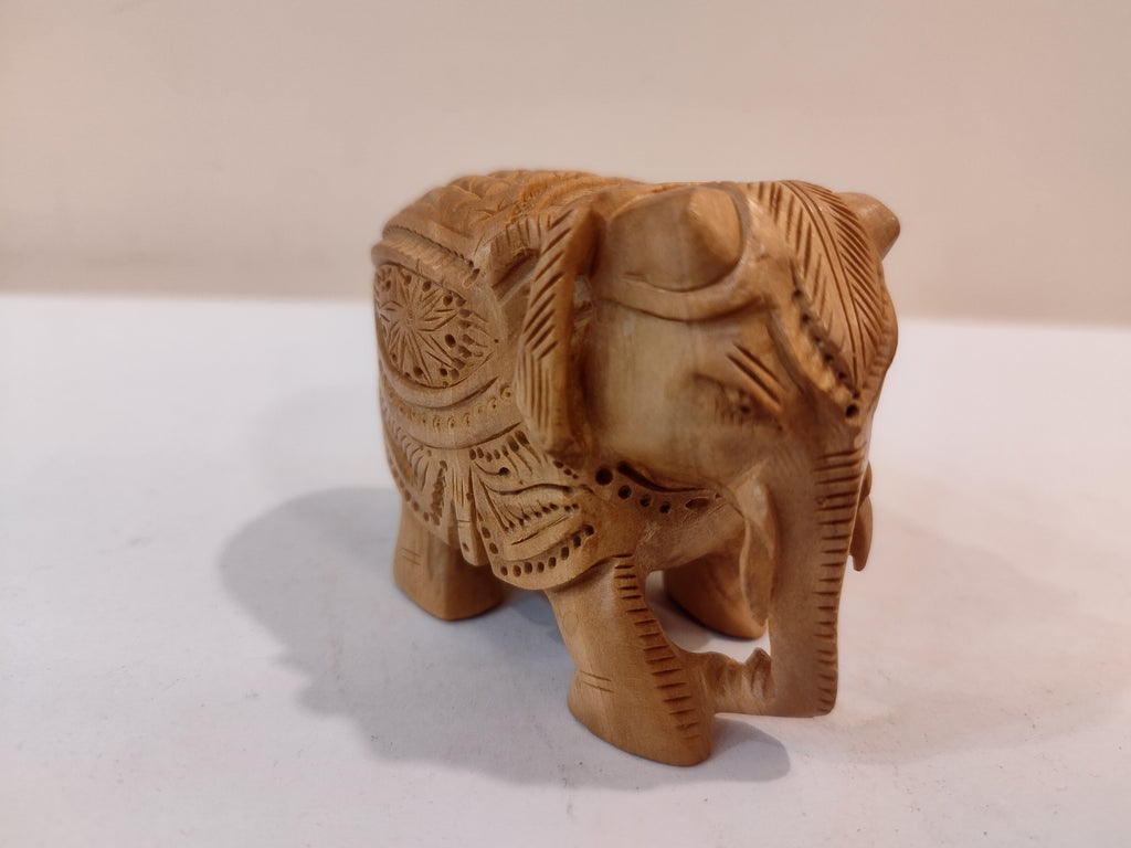 Handcrafted kadam wood elephant carved spiritual home decor