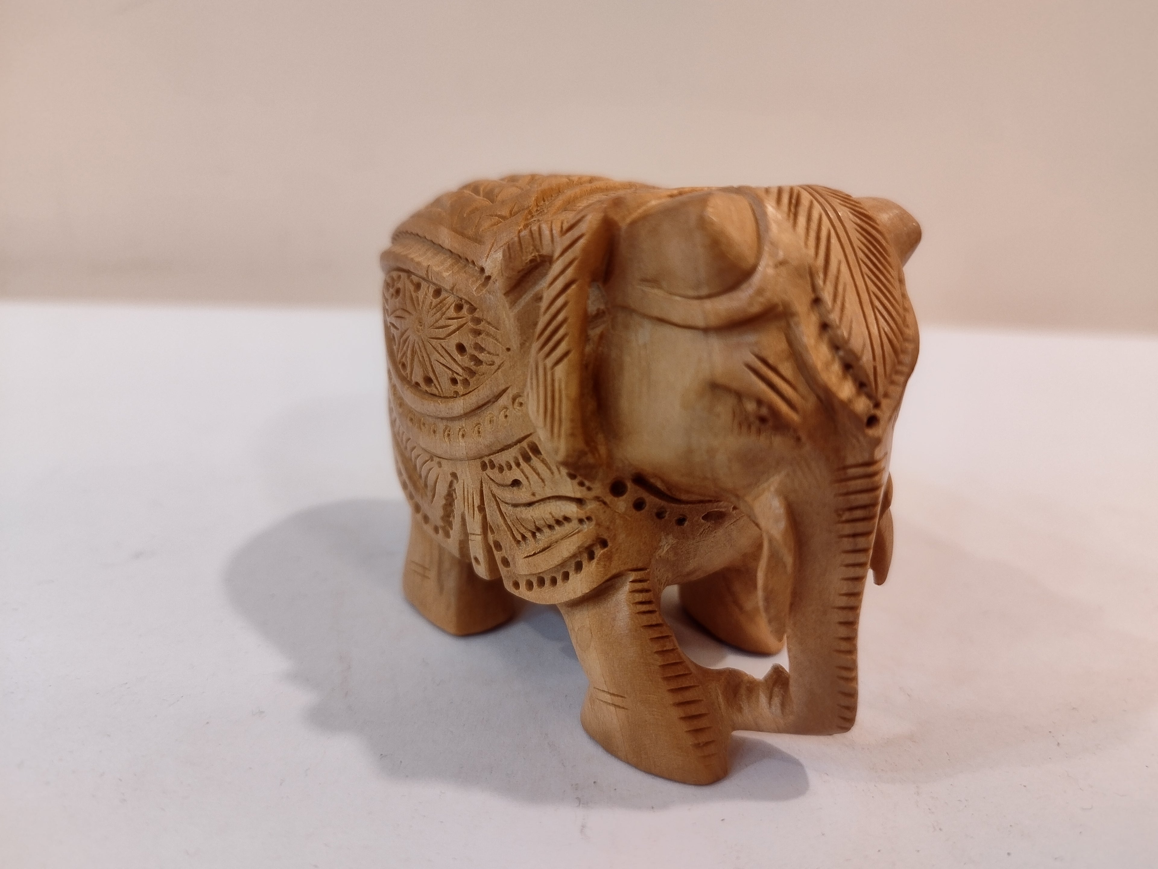 Handcrafted kadam wood elephant carved spiritual home decor