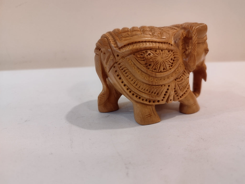 Handcrafted kadam wood elephant carved spiritual home decor
