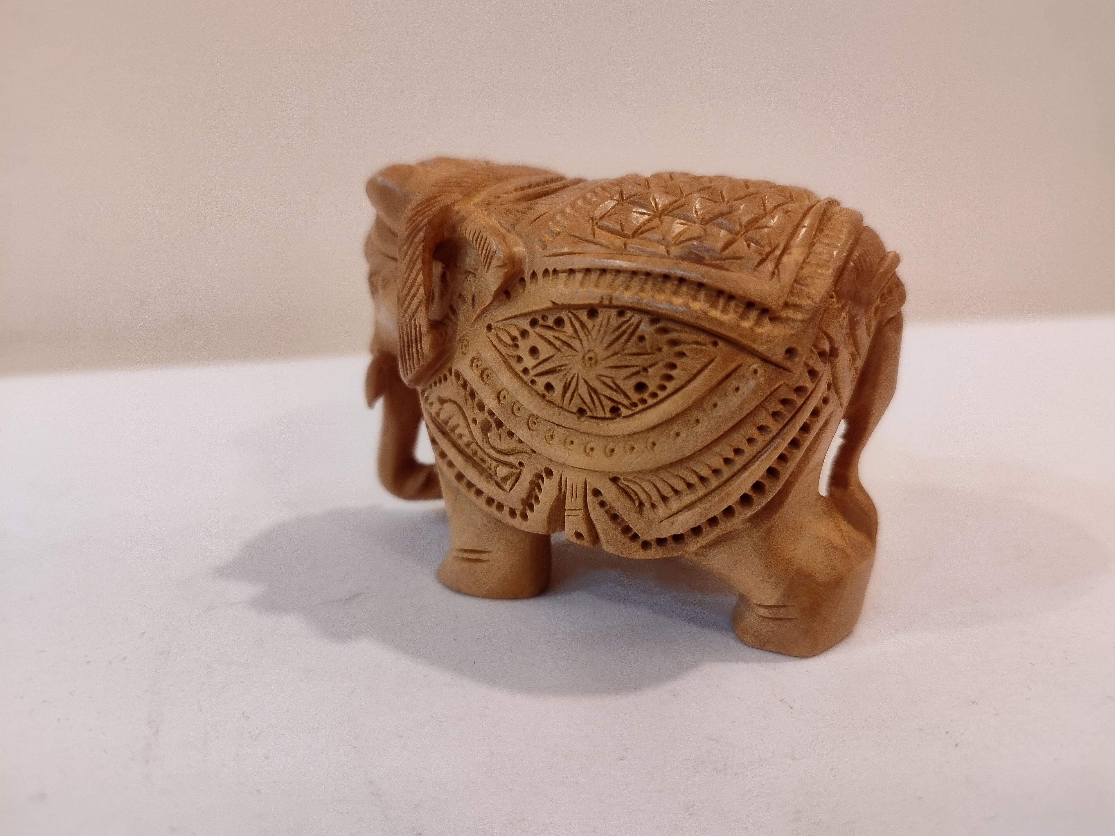Handcrafted kadam wood elephant carved spiritual home decor