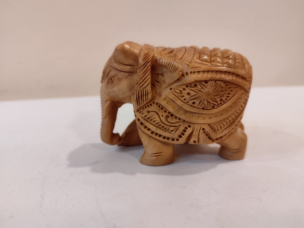 Handcrafted kadam wood elephant carved spiritual home decor