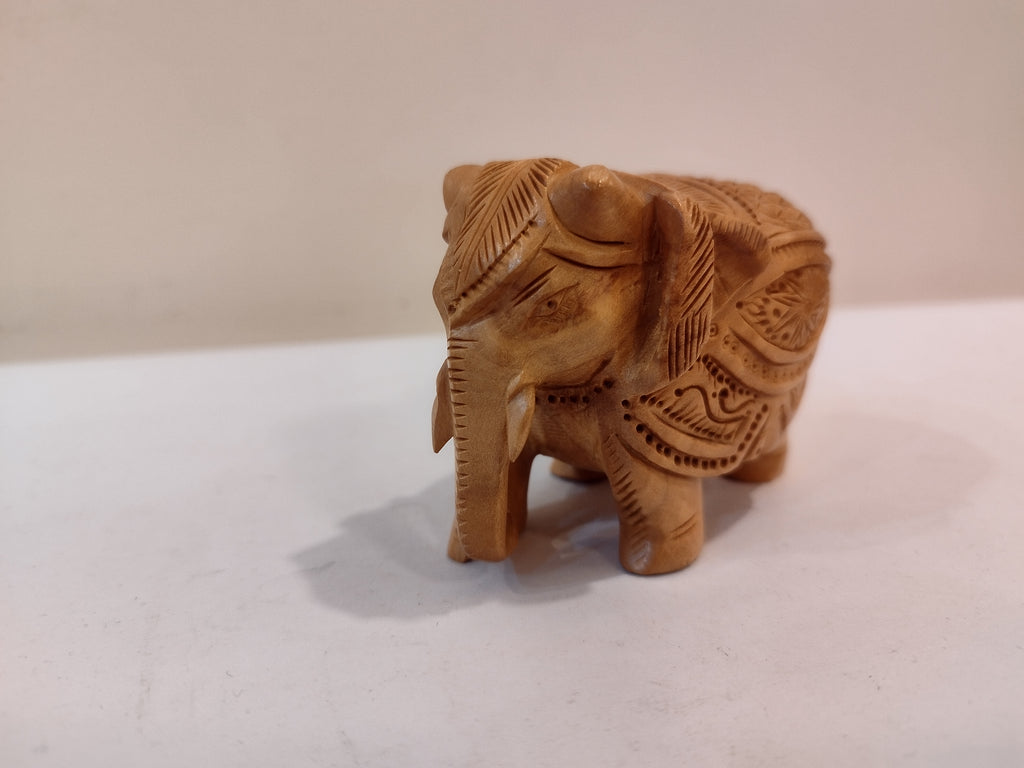 Handcrafted kadam wood elephant carved spiritual home decor