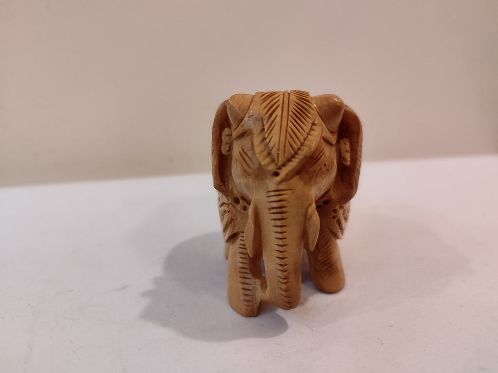 Handcrafted kadam wood elephant carved spiritual home decor