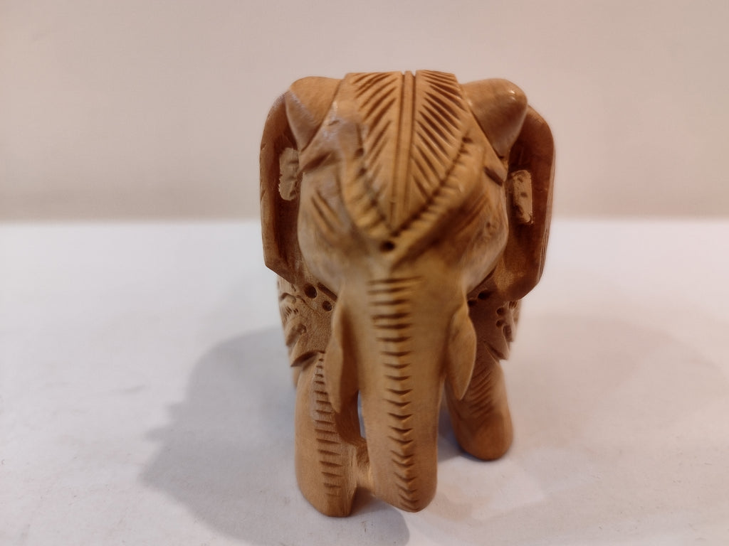Handcrafted kadam wood elephant carved spiritual home decor