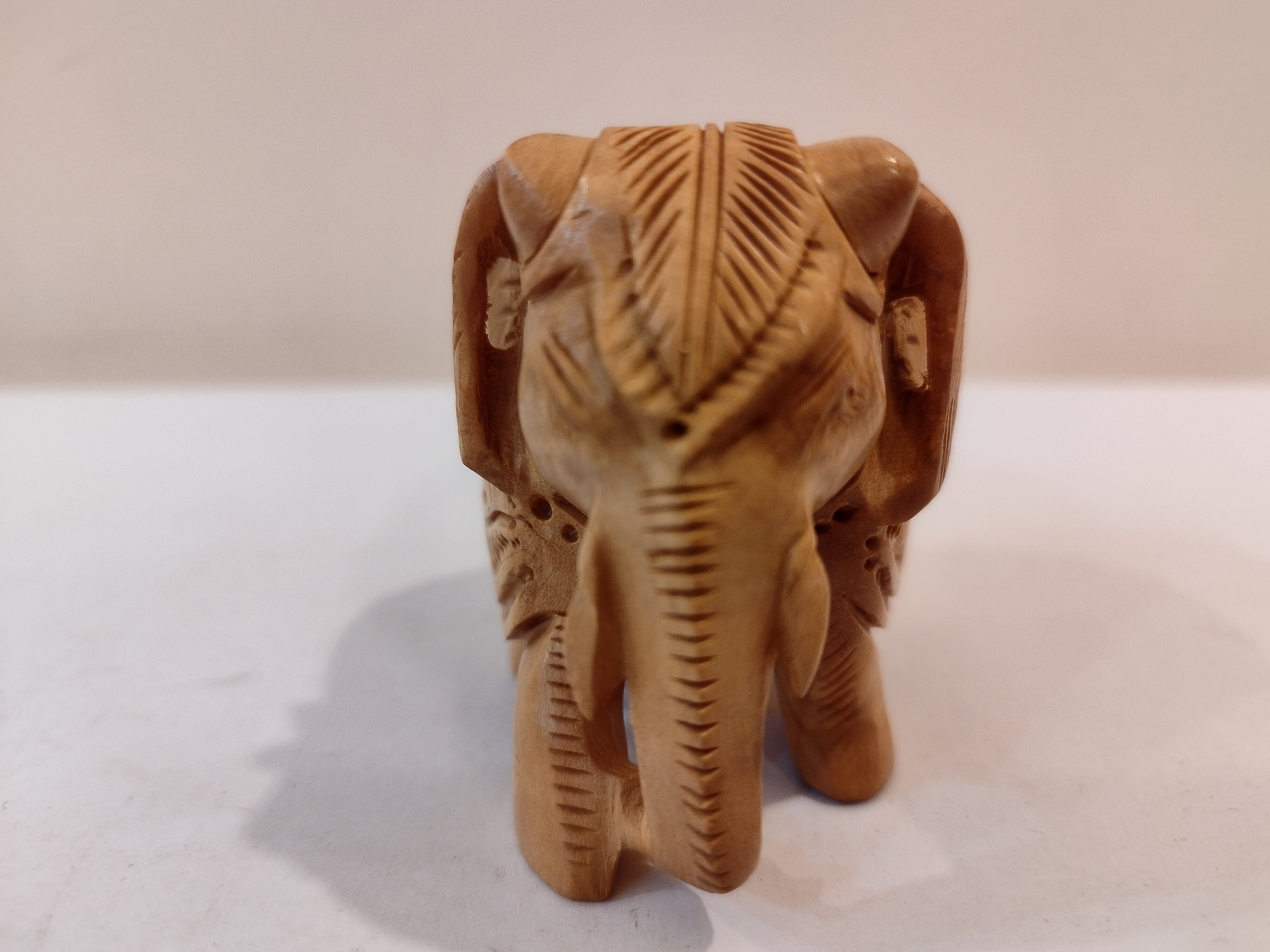Handcrafted kadam wood elephant carved spiritual home decor