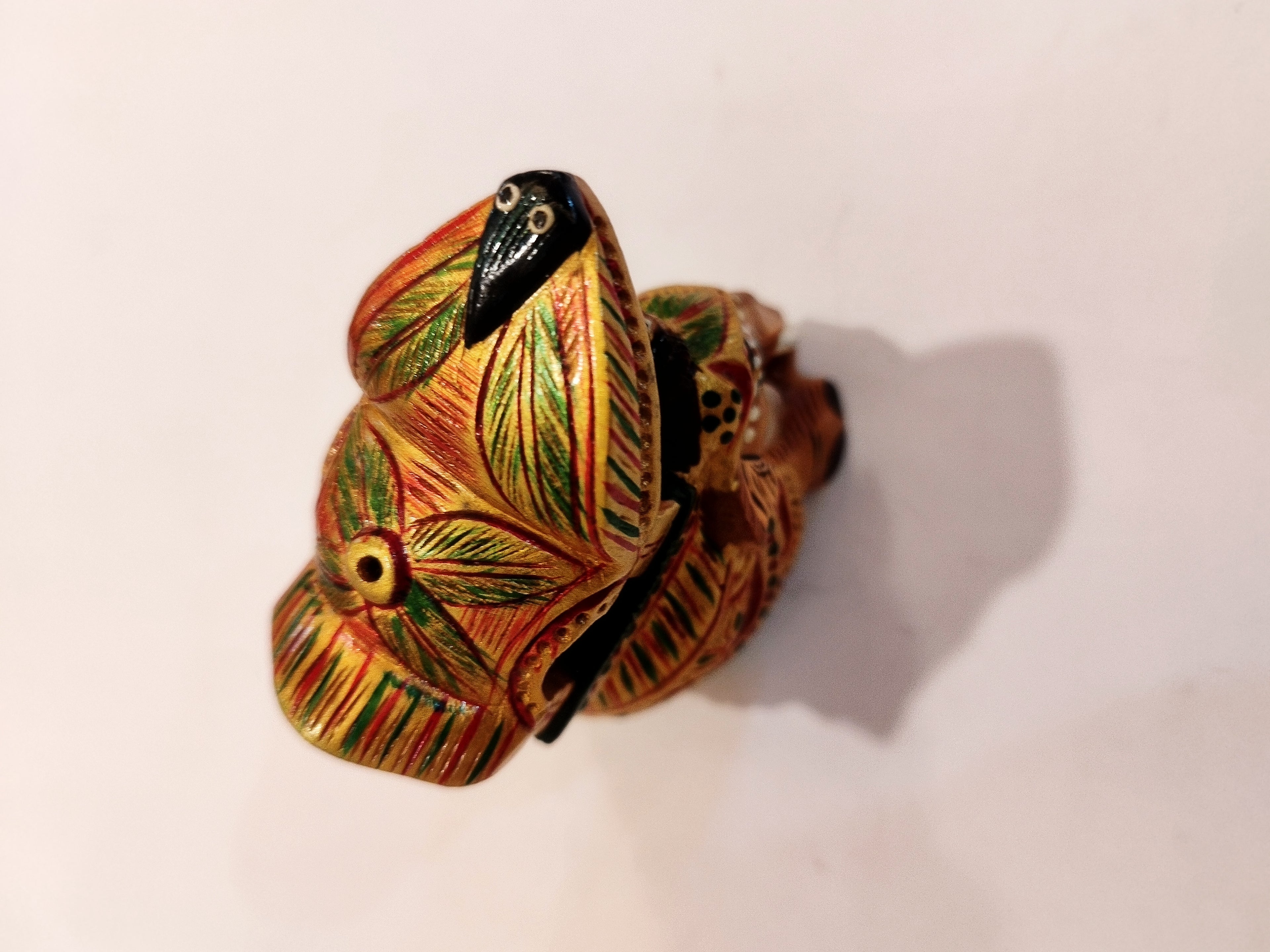 Handcrafted Kadam Wood Painted Elephant Maharaja Spiritual Decor