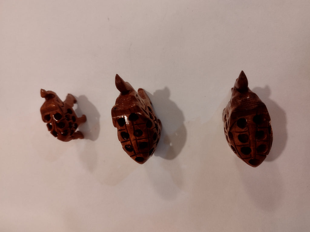 Spiritual Home Decor: Hand-carved Kadam Wood Elephant Family set of three-3,2,1.5 inches