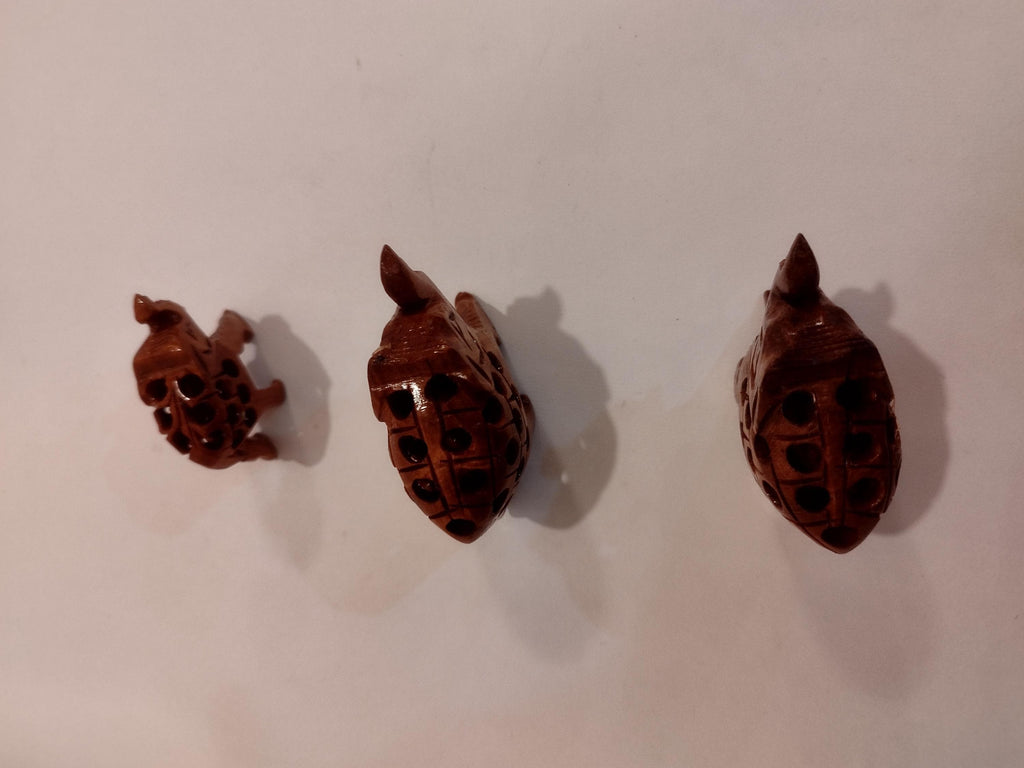 Spiritual Home Decor: Hand-carved Kadam Wood Elephant Family set of three-3,2,1.5 inches