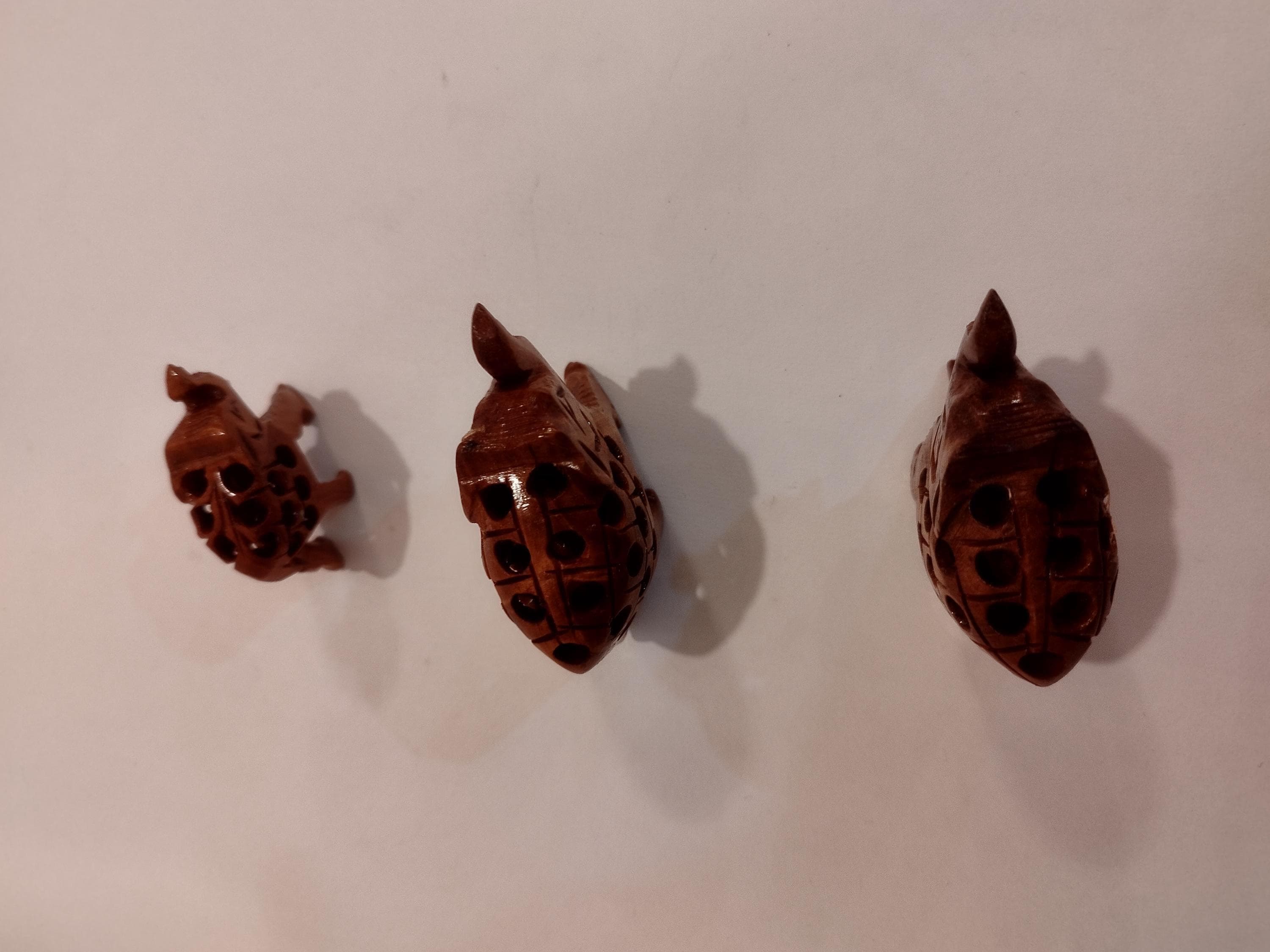 Spiritual Home Decor: Hand-carved Kadam Wood Elephant Family set of three-3,2,1.5 inches