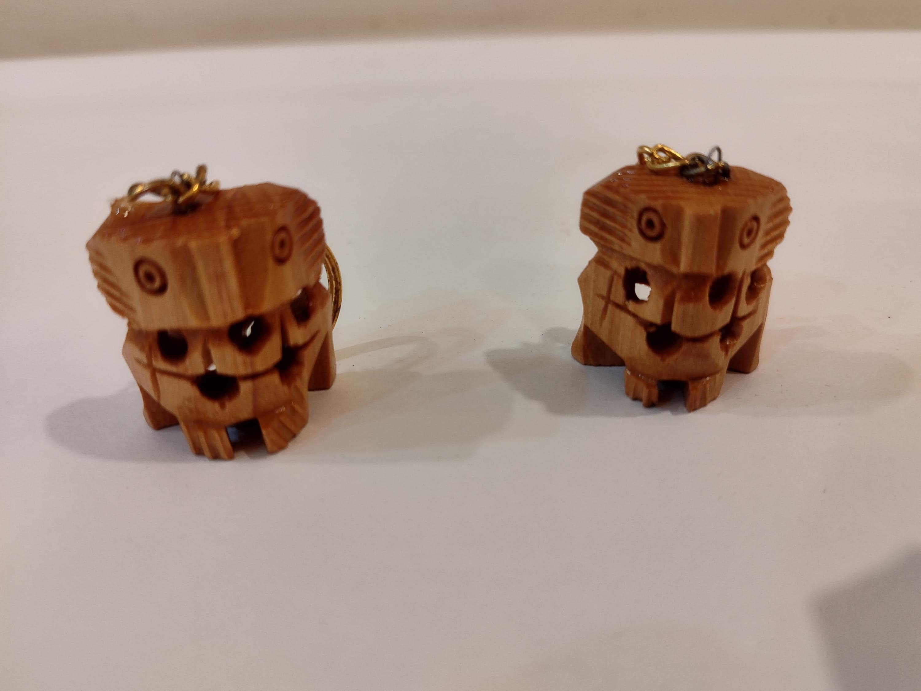 Handcrafted kadam wood owl key chain set of 5 : spiritual decor, prosperity gift