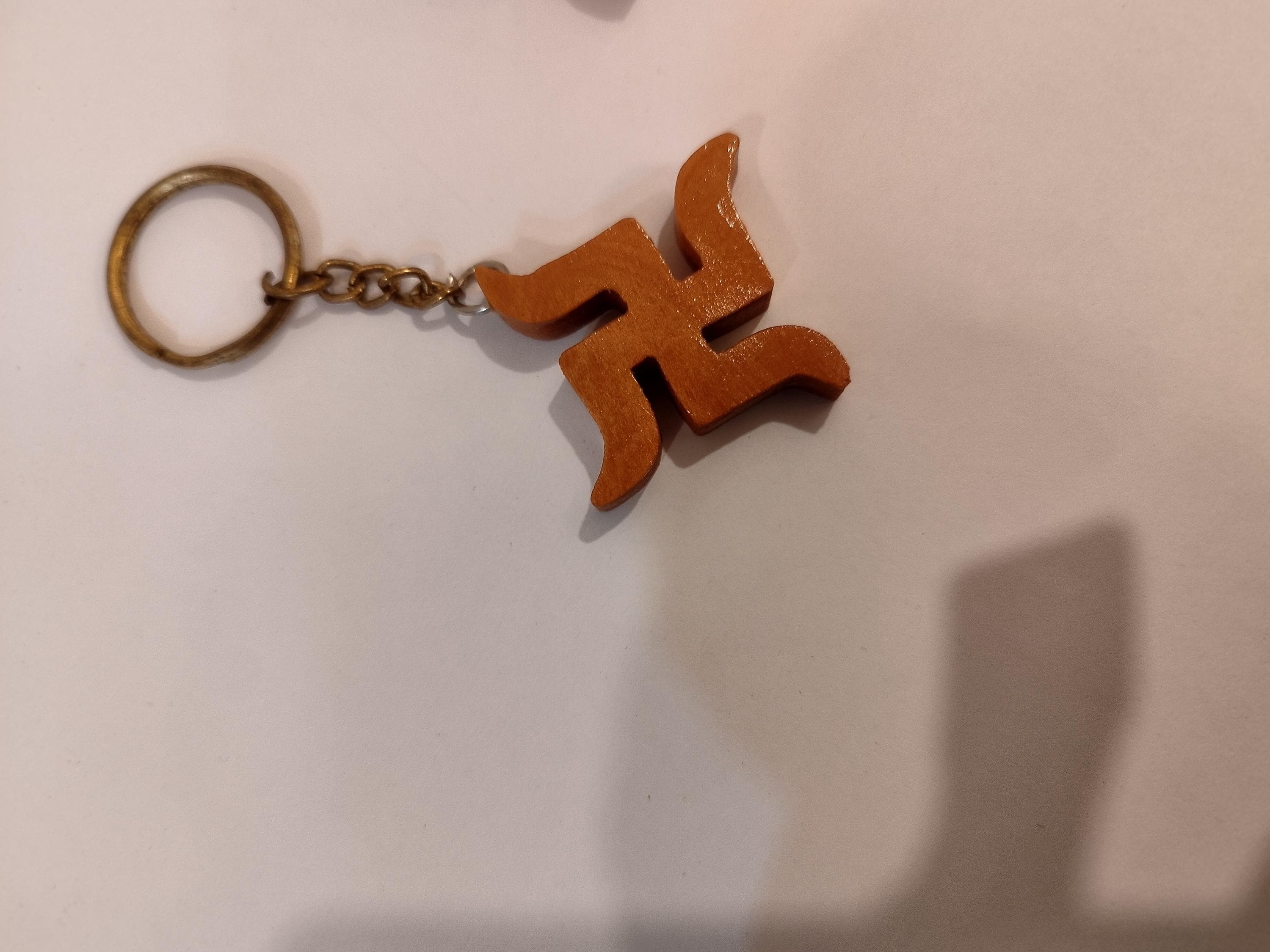 Hand carved kadam wood  key chain Aum or Om set of 5: spiritual gifting