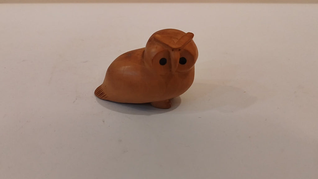 Handcrafted Kadam Wood Owl Figurine-3 Inches: Spiritual Decor, Prosperity Gift
