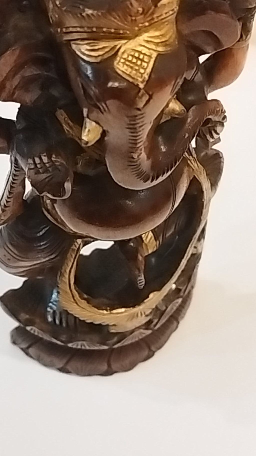 Hindu deity Vinayak, a handcrafted Kadam Wood Dancing Ganesha Statue