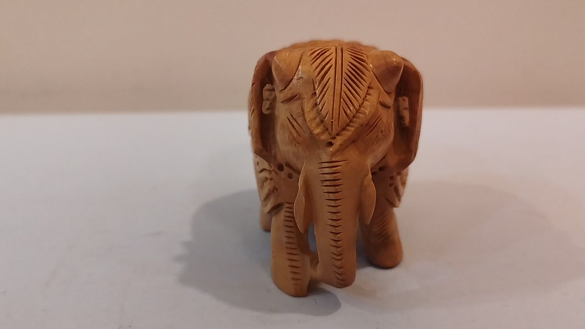 Handcrafted kadam wood elephant carved spiritual home decor