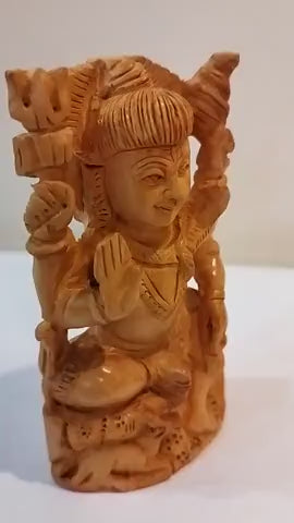 Wooden Hanuman Prabhat Five-inch for spiritual faith composed of Kadam wood