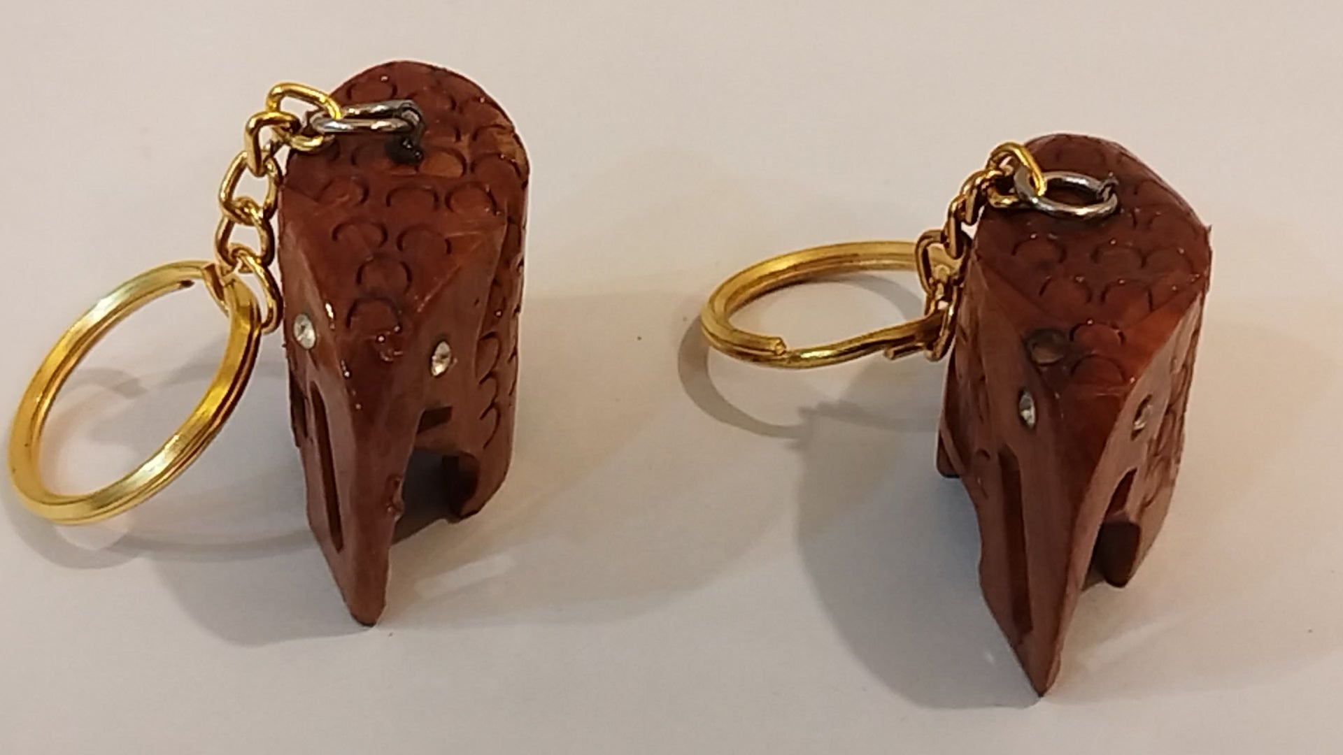 Hand carved kadam wood elephant key chain set of 5 : gifting and personal use