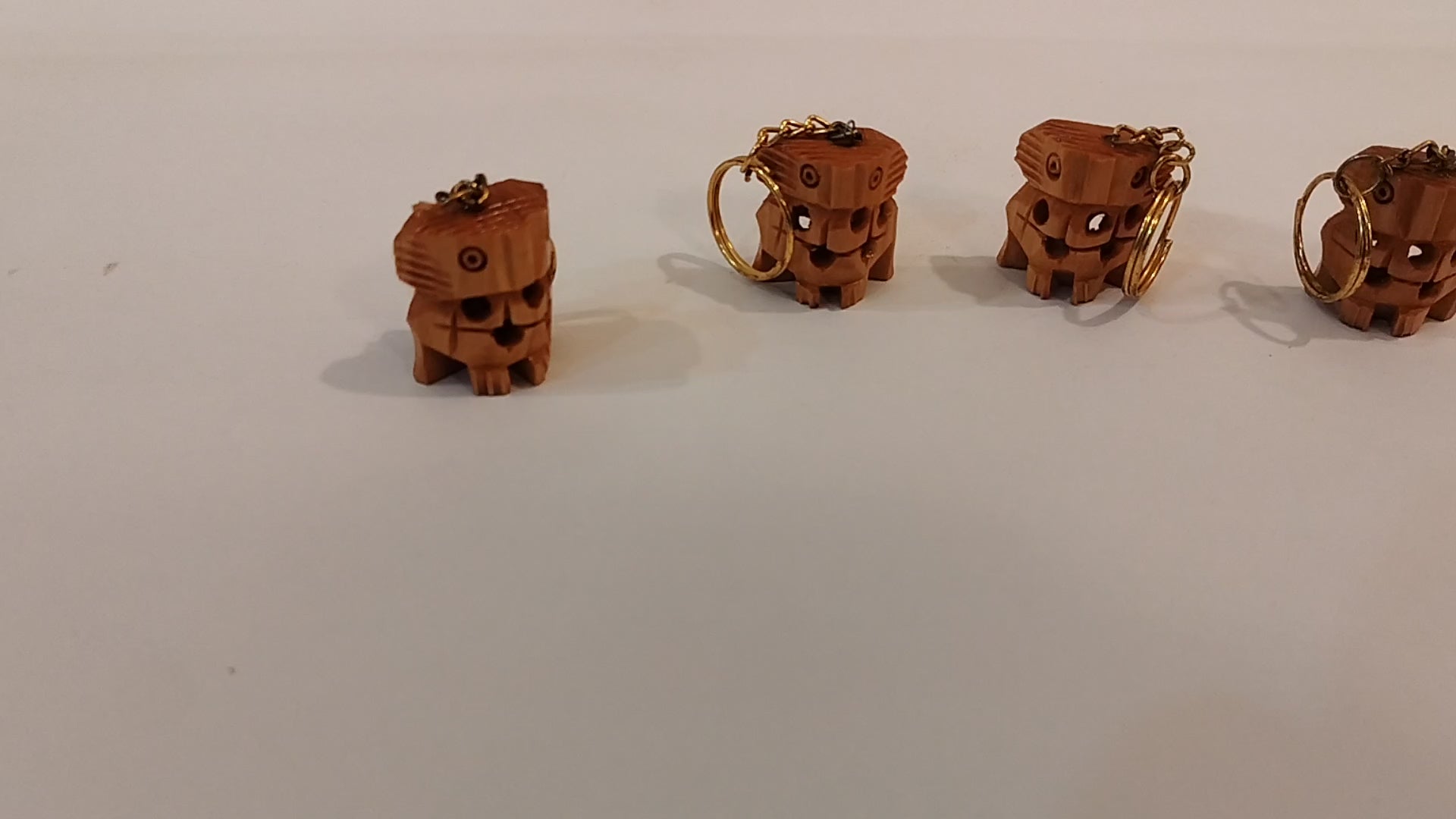 Handcrafted kadam wood owl key chain set of 5 : spiritual decor, prosperity gift